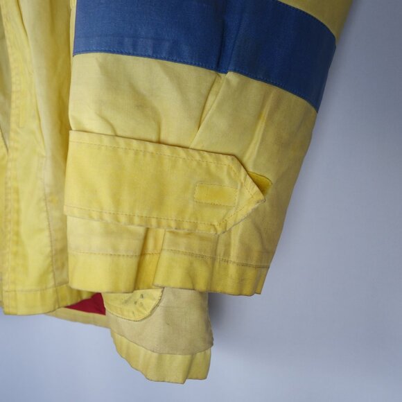 Vintage Ralph Lauren Embroidered Fireman Rain Jacket w/ Red Lining, Size Large - Picture 6 of 16